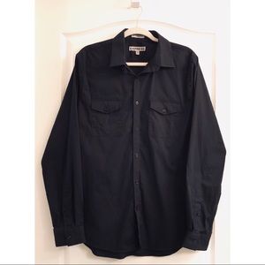 Express Fitted Black Button Down Shirt Sz L